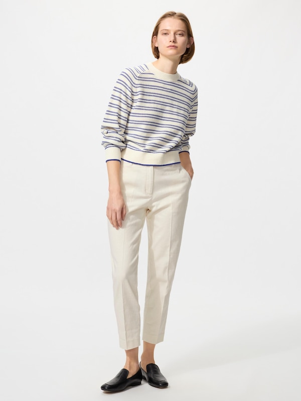 リネンクルーネックセーター