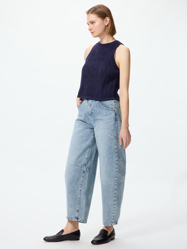 コットンクロシェセーターノースリーブ