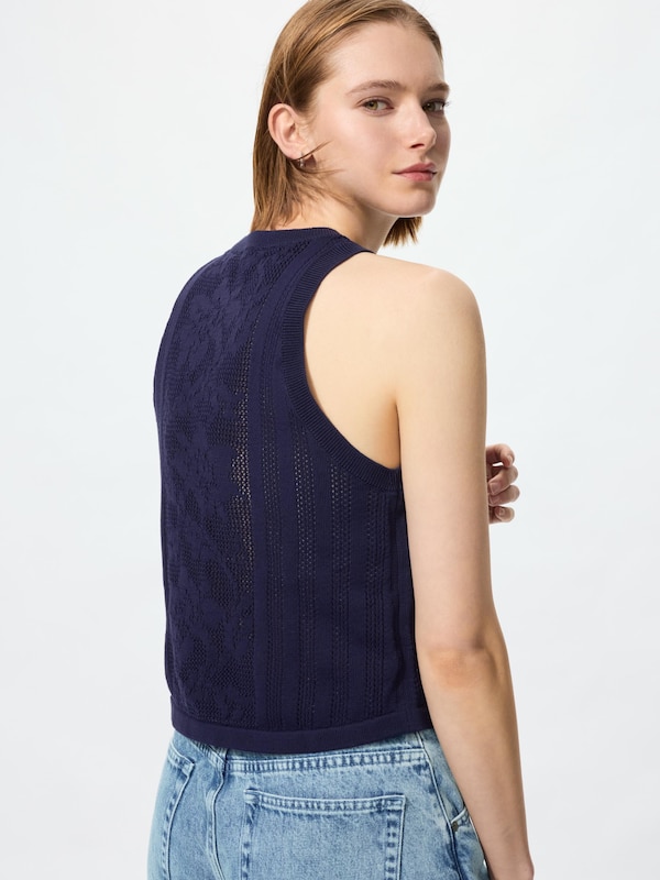 コットンクロシェセーターノースリーブ