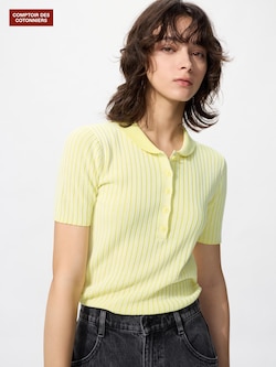 プリーツニットポロセーター