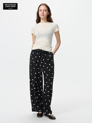 レーヨンプリントロングパンツ