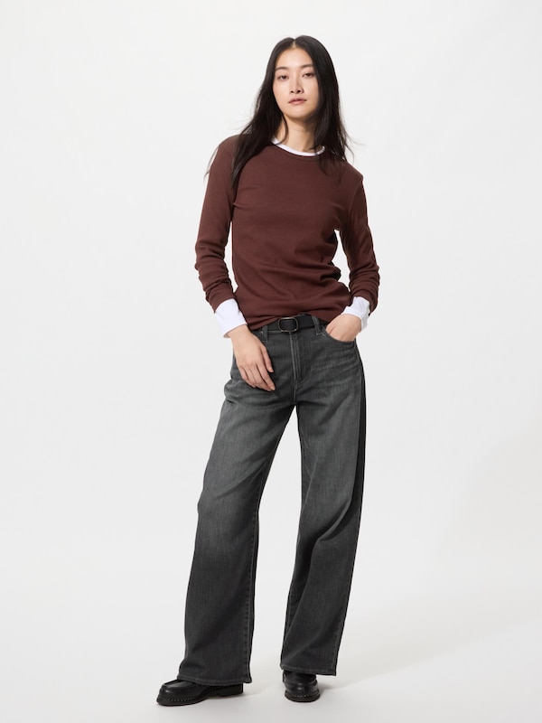 EZY ワイドストレート ジーンズ/丈長め