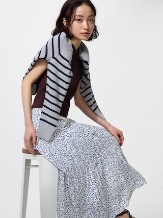 ティアードマキシスカート丈短め