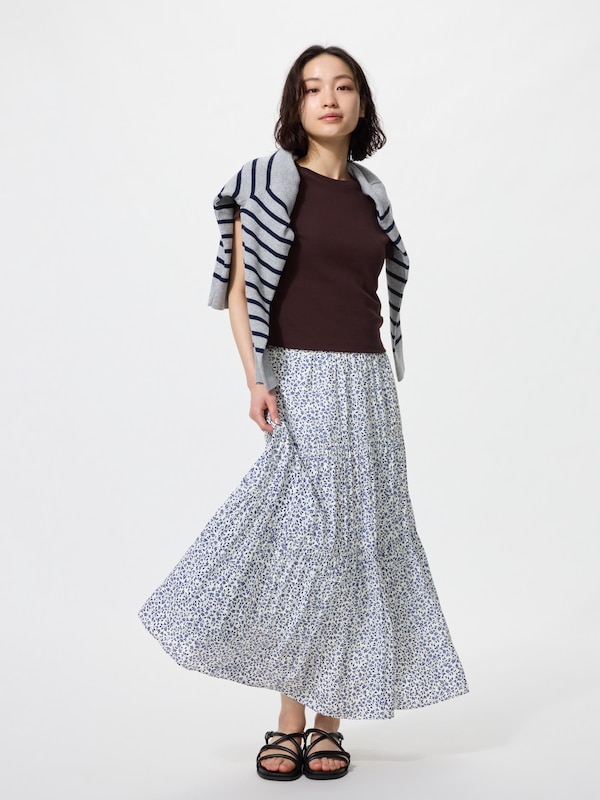 ティアードマキシスカート丈短め