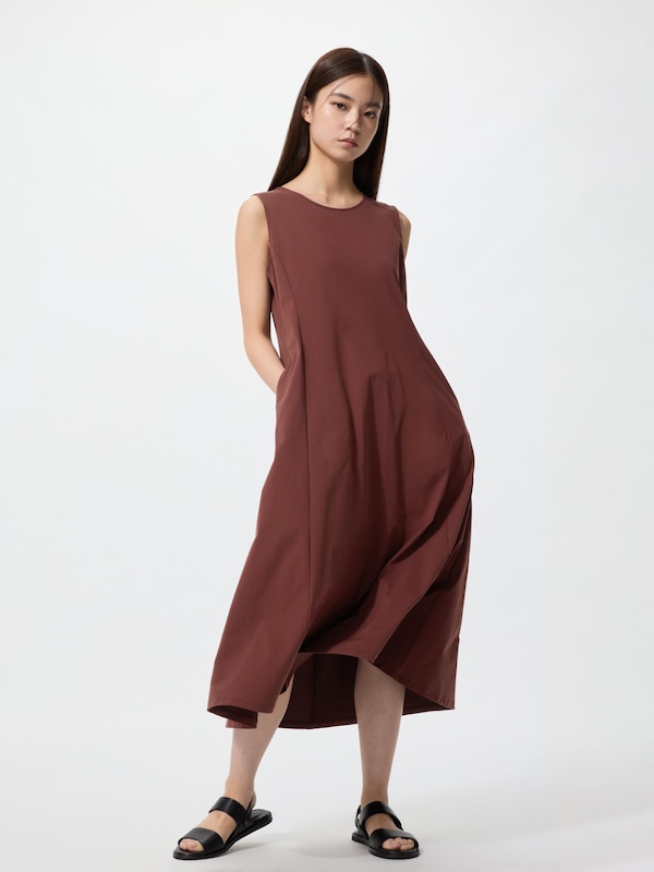 ウルトラストレッチエアリズムワンピースノースリーブ丈短め