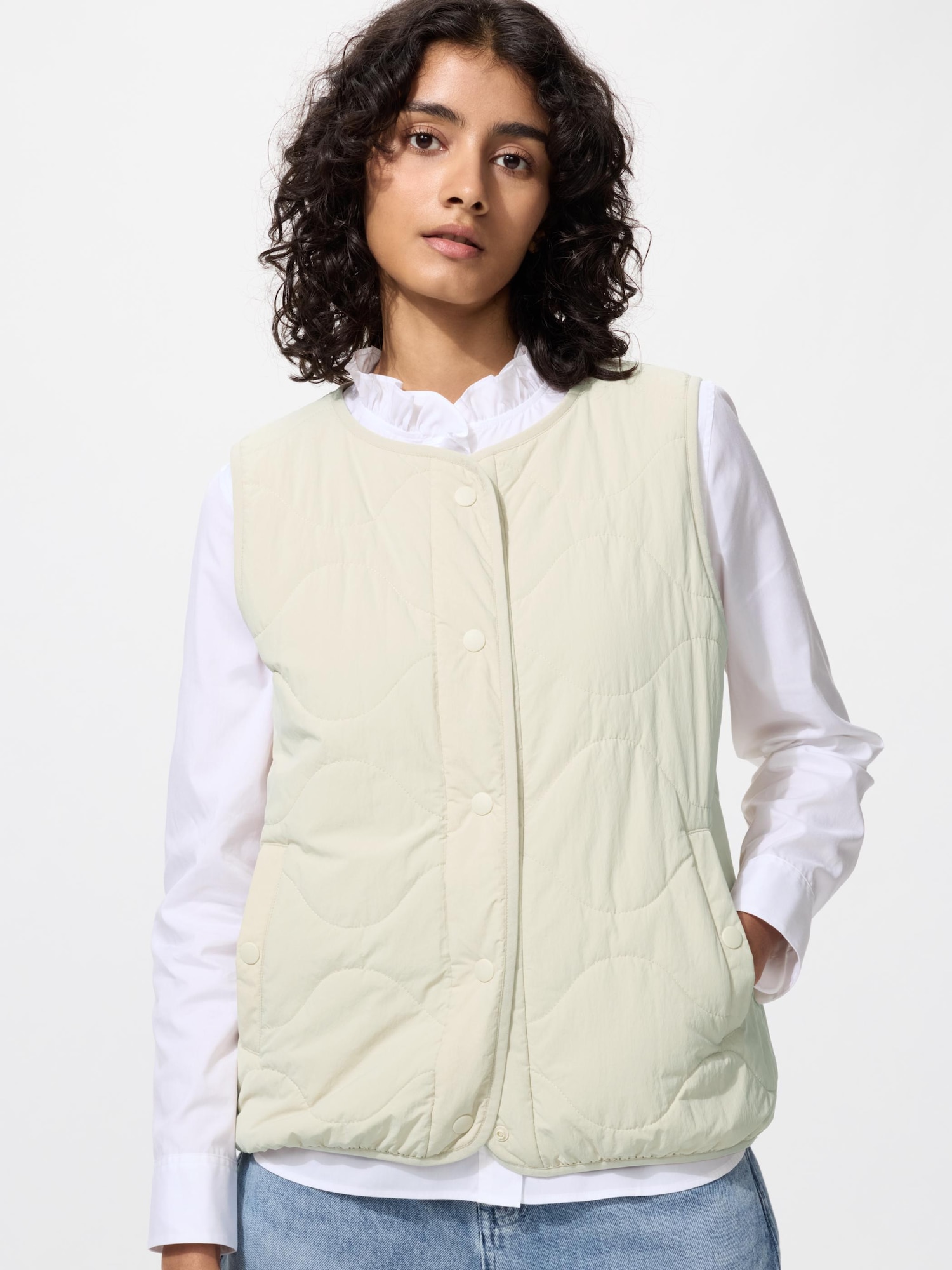 ボリュームパフコンパクトベスト ホワイト ユニクロ公式 | パフテックコンパクトベスト