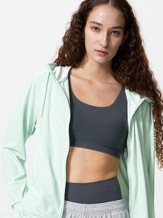 エアリズムUVカットメッシュフルジップパーカ