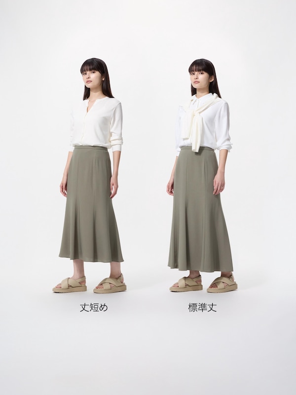 マーメイドマキシスカート丈短め