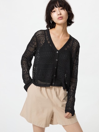 クロシェVネックカーディガン