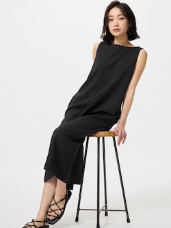 クレープジャー��ジー ワンピース ノースリーブ/丈短め