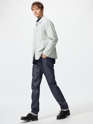 スリムストレートジーンズ/セルビッジ/丈長め