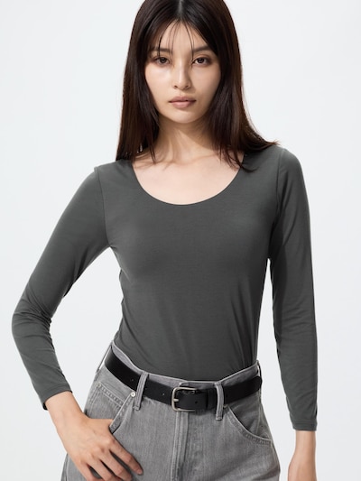 ヒートテックUネックブラTシャツ/8分袖 4