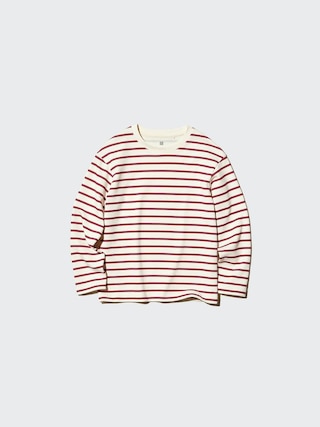 エアリズムコットンボーダークルーネックTシャツ