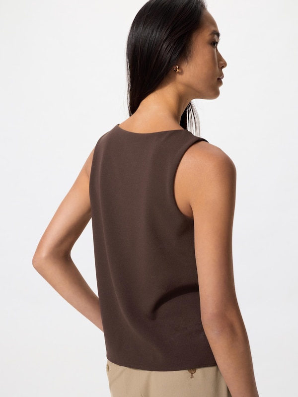 クレープジャージーボートネックブラトップ