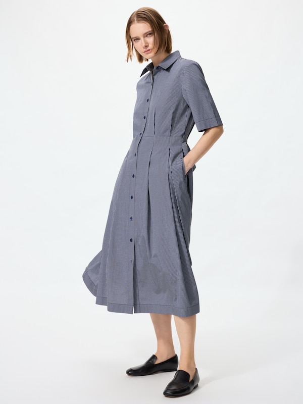 ストライプシャツワンピース