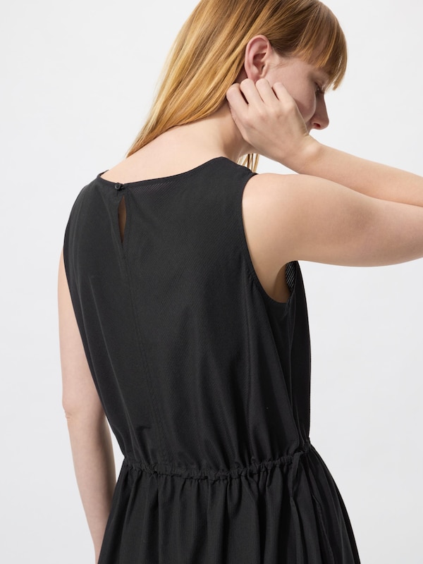 ウエストギャザーワンピース/ノースリーブ/ストライプ