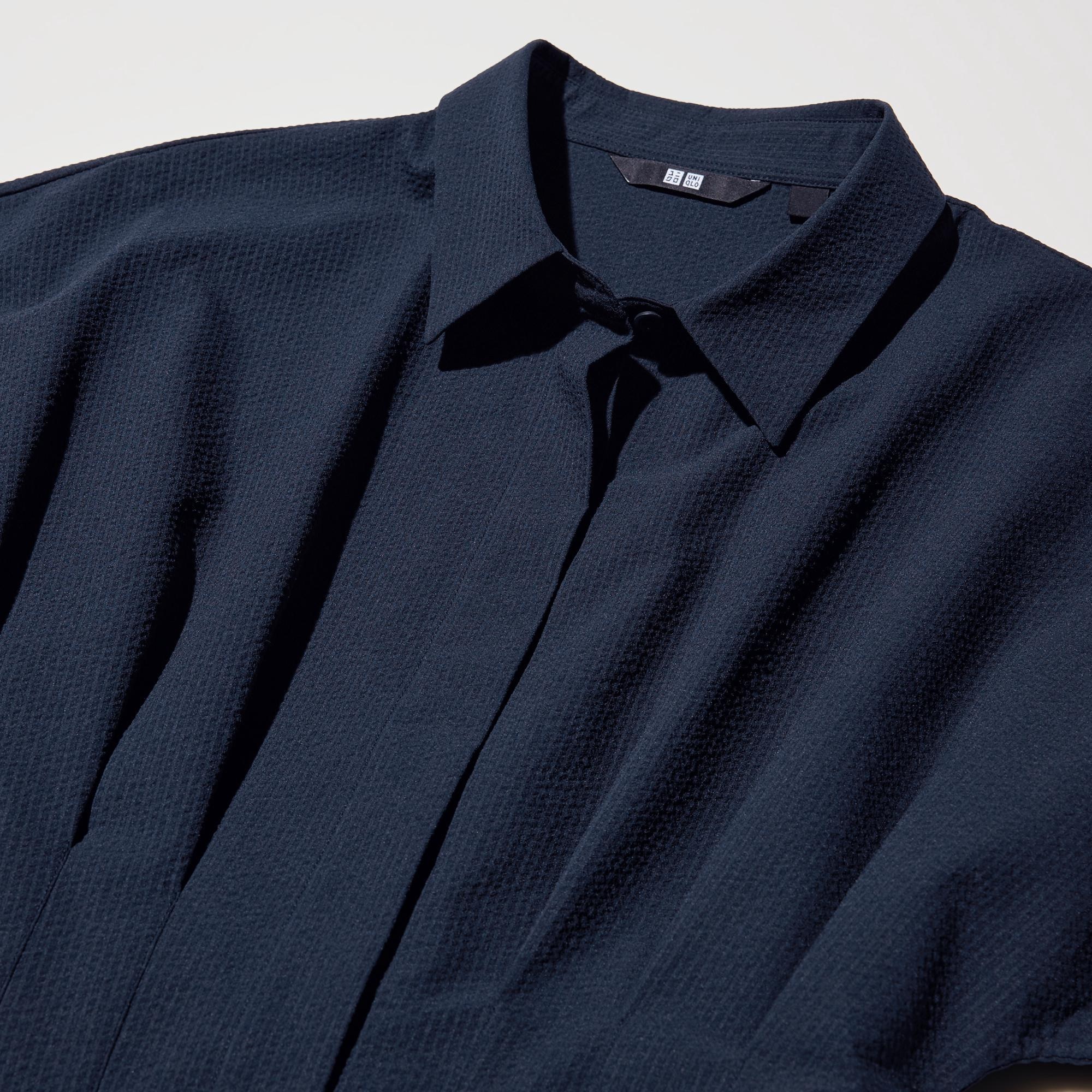 WOMEN シアサッカーシャツワンピース/丈短め | UNIQLO UNIFORM