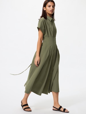 シアサッカーシャツワンピース/丈短め