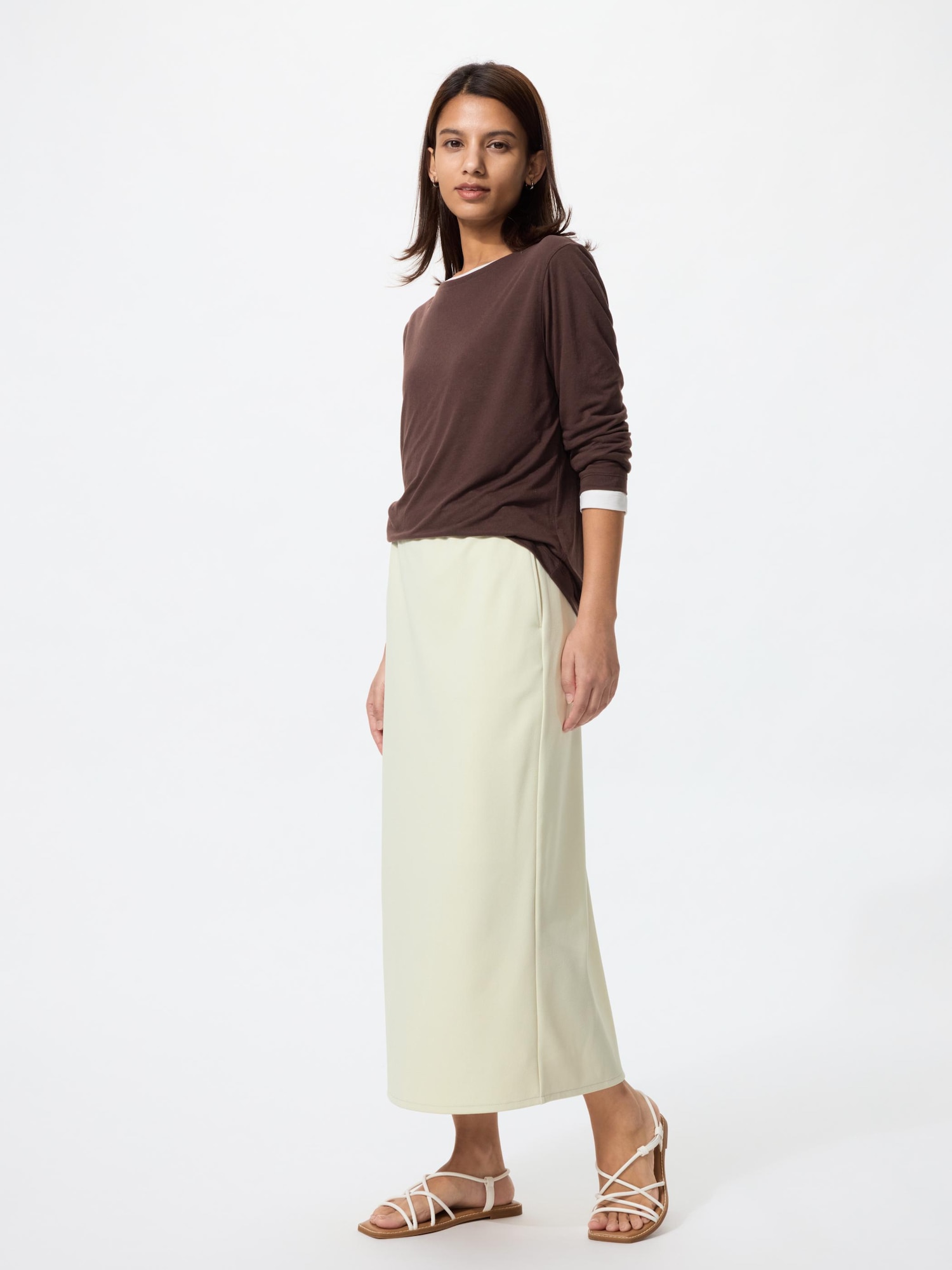WOMEN クレープジャージーナロースカート/丈短め | UNIQLO UNIFORM