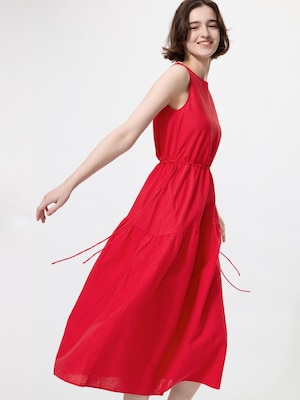 リネンブレンドティアードワンピース/ノースリーブ