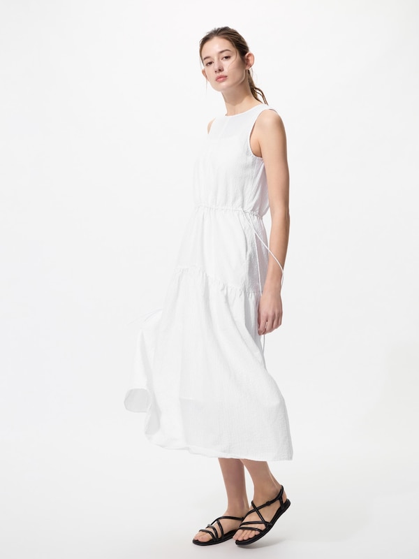 リネンブレンドティアードワンピース/ノースリーブ