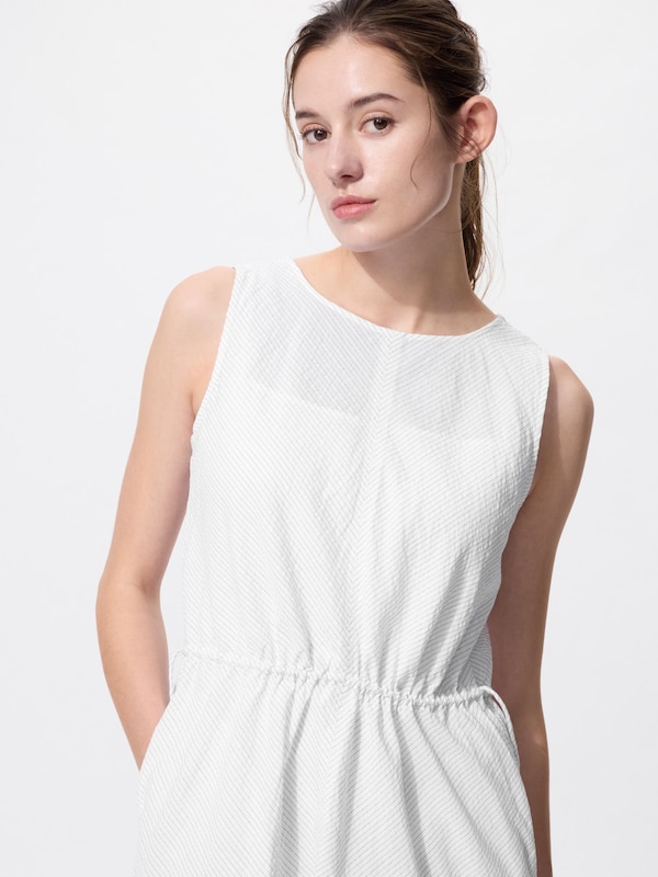 リネンブレンドティアードワンピース/ノースリーブ