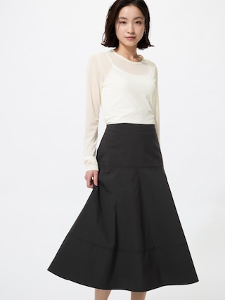 コットンナイロンサーキュラースカート/丈短め