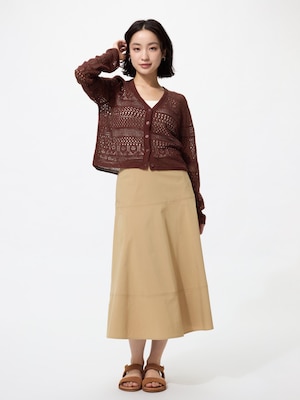 コットンナイロンサーキュラースカート/丈短め