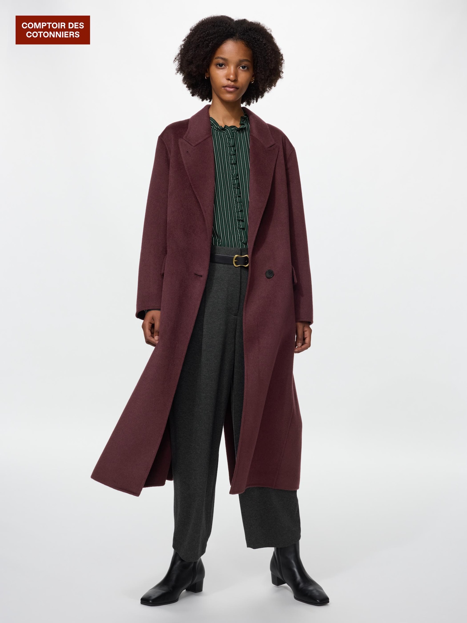 COMPTOIR DES COTONNIERS UNIQLOコラボ　コート ユニクロ公式 - レディースのコート(RED, COMPTOIR DES COTONNIERS)