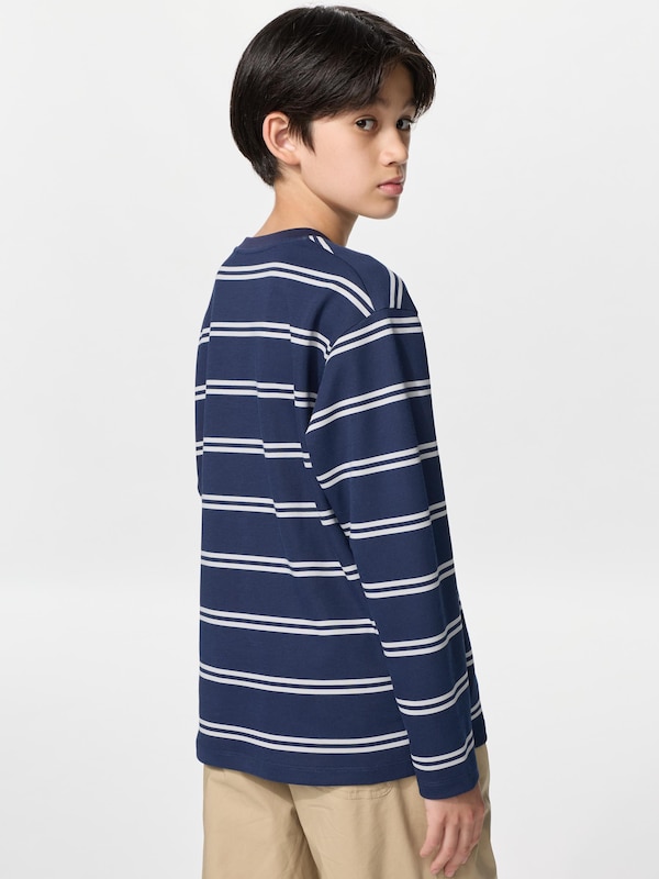 エアリズムコットンボーダークルーネックTシャツ