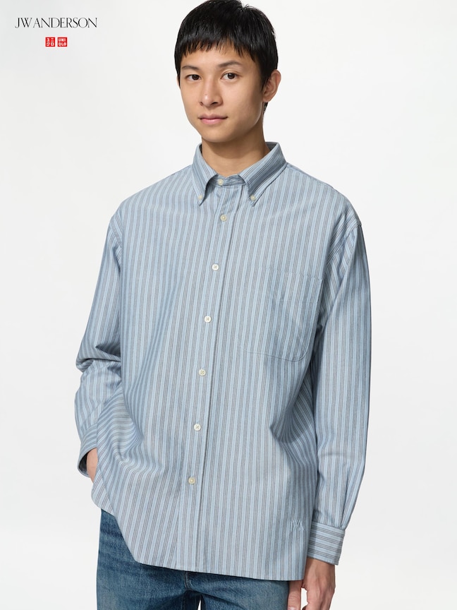牛津寬版襯衫(長袖)(條紋)(UNIQLO and JW ANDERSON)