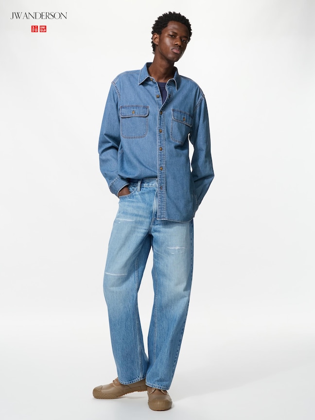 直筒牛仔褲(刷破)(UNIQLO and JW ANDERSON)