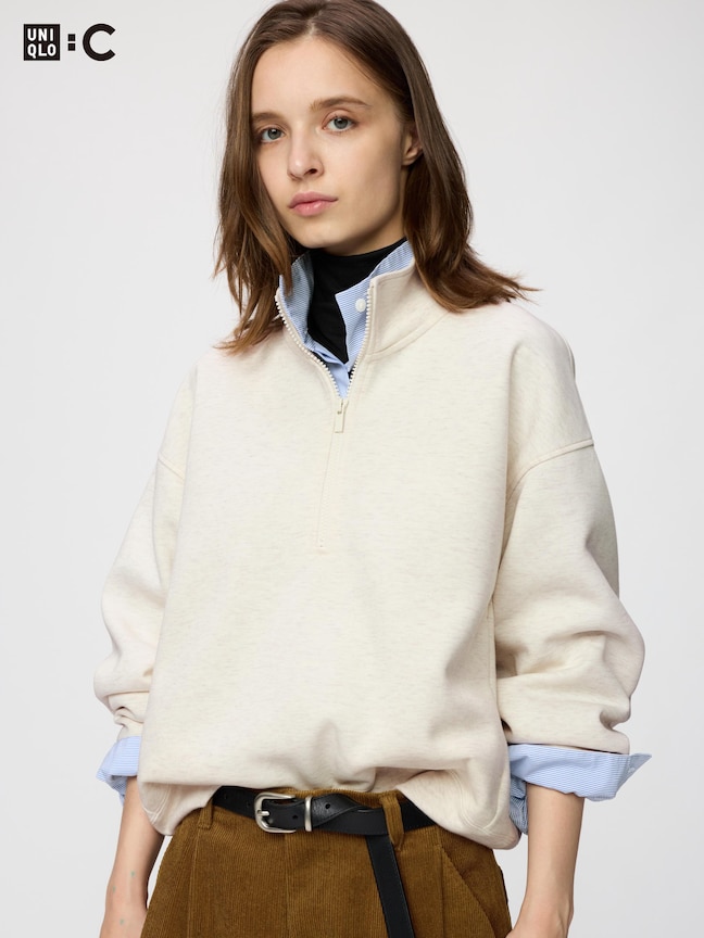 半開襟休閒上衣(長袖)(UNIQLO：C)