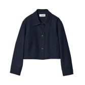 コトニエ✖️UNIQLO特別コレクション
ダブルフェイスハーフコート　ネイビーL ユニクロ公式 | コントワー・デ・コトニエ(レディース)