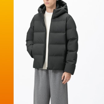 シームレスダウンパーカ