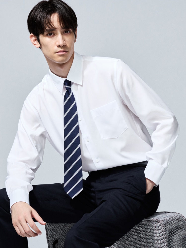 メンズ UNIQLO ブラックスーツ Lサイズ➕白ワイシャツ ユニクロ公式 | ドレスシャツ・ワイシャツ(メンズ)
