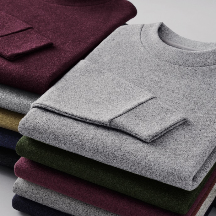 Soft Knitted Fleece Crew Neck T-Shirt