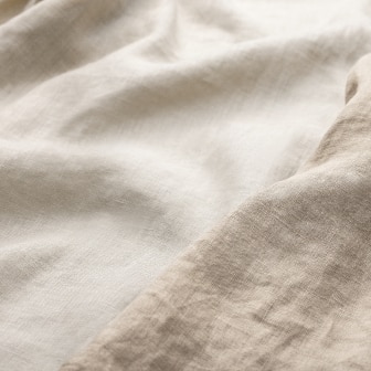 close-up of Premium Linen fabric in light beige