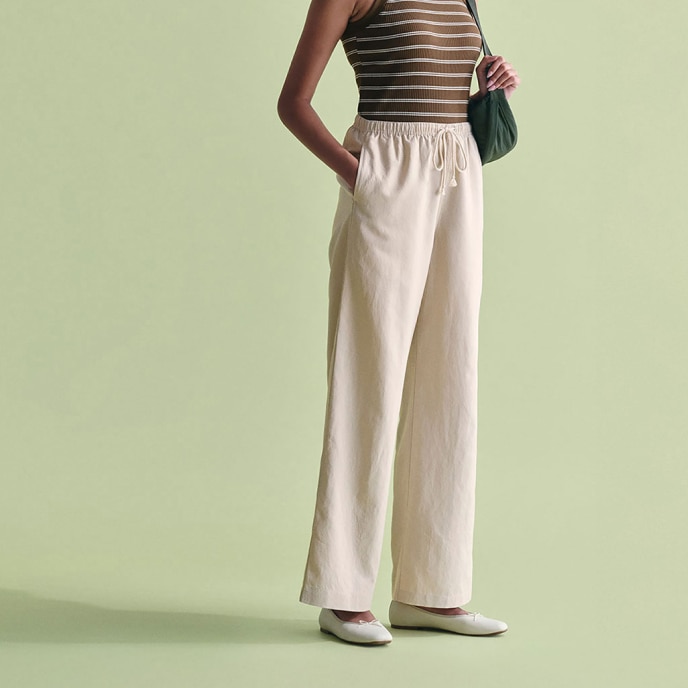 Linen Blend Easy Pants