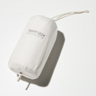 puffertech jacket stored in its pouch
