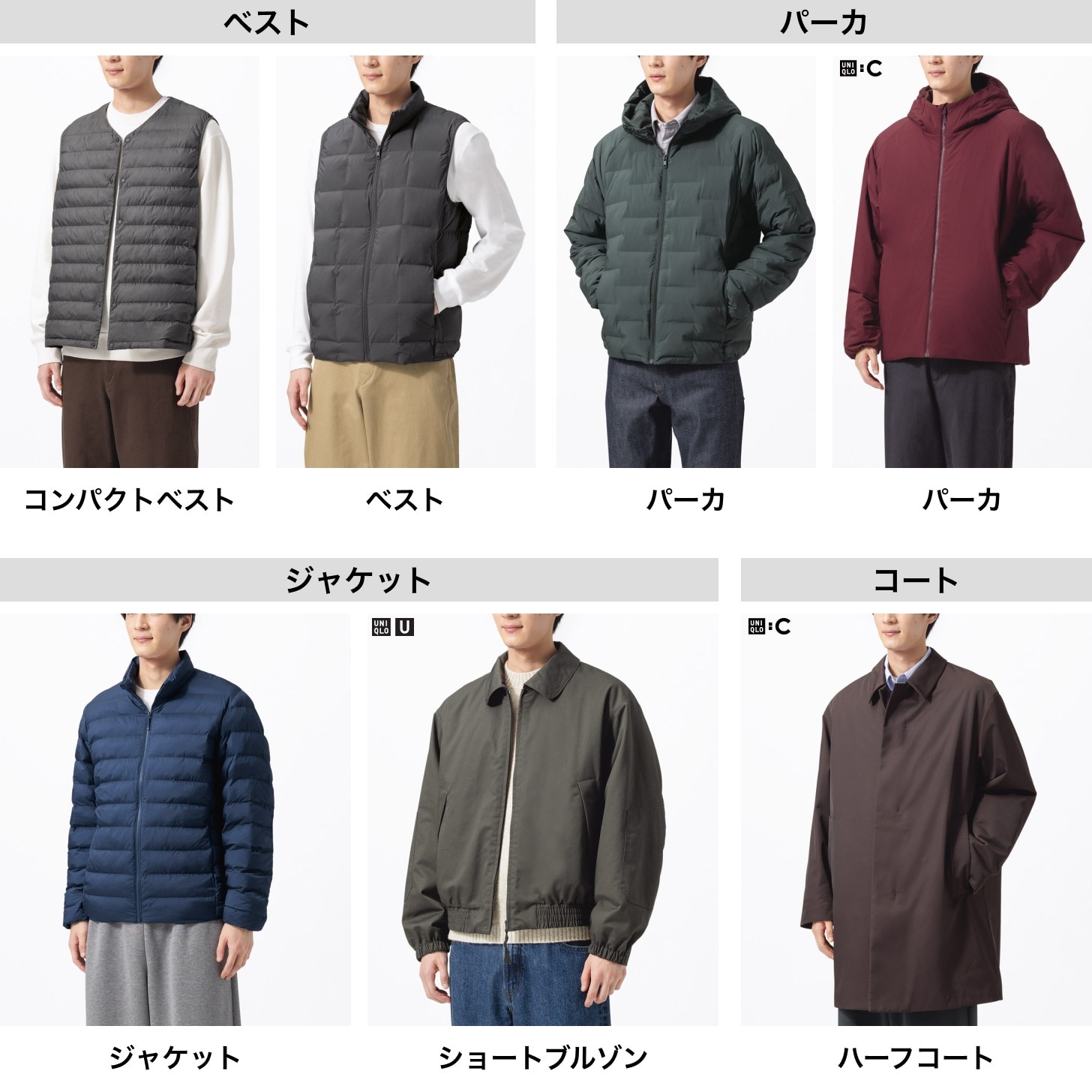 型別ラインナップ