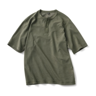 Dry Waffle Henley Neck T-Shirt