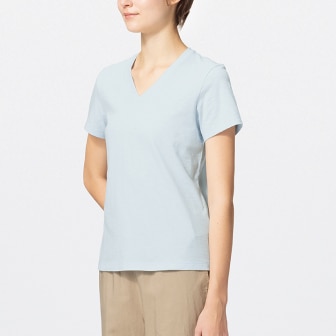 Slub Jersey V Neck T-Shirt