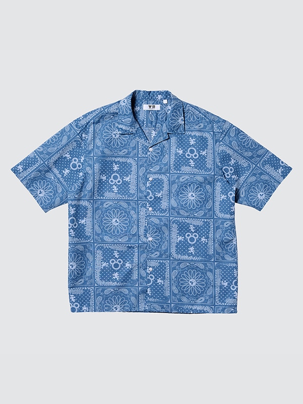 Disney in Blue Cotton Linen Shirt