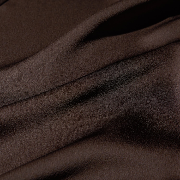Updated in elegant, glossy satin fabric