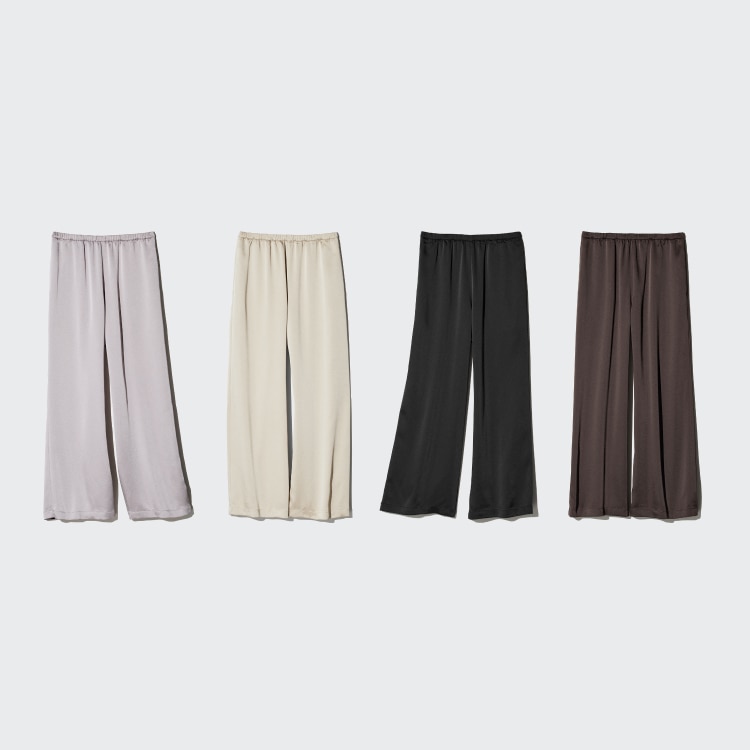 Chic colors showcase the satin texture