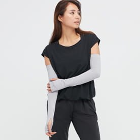 NEW! AIRism UV Cut Mesh Arm Covers - Exclusively sold on UNIQLO.COM  Light  and easy to put on, our all-new AIRism UV Cut Mesh Arm Covers come with  thumbholes for added