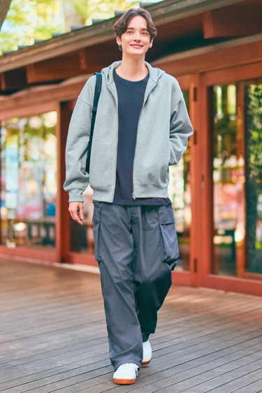 スウェットオーバーサイズフルジップパーカ