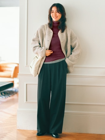 スマートワイドストレートパンツ