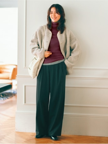 スマートワイドストレートパンツ